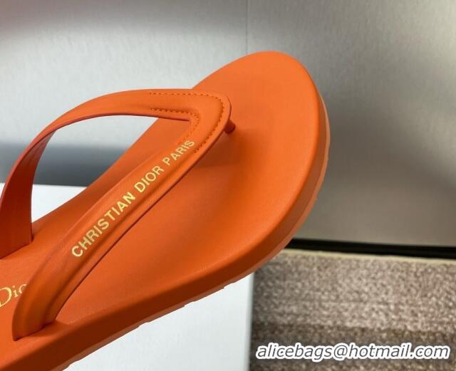 Top Design Dior Diorsea Flat Thong Sandal in Calfskin Orange 724060