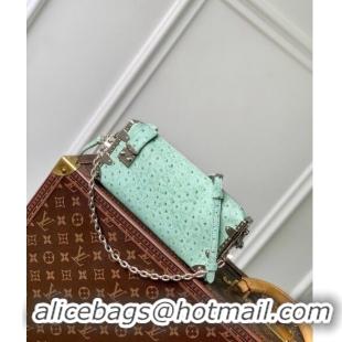 Buy Cheap Louis Vuitton Slim Trunk Hobo bag in Ostrich Embossed Leather M25445 Water Green 2024