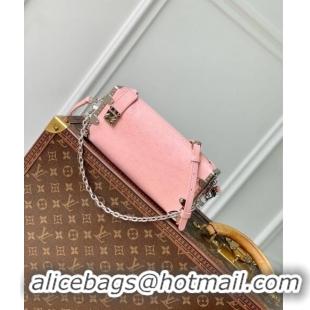 Pretty Style Louis Vuitton Slim Trunk Hobo bag in Ostrich Embossed Leather M25445 Light Pink 2024