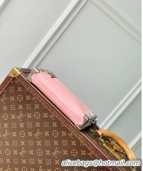 Pretty Style Louis Vuitton Slim Trunk Hobo bag in Ostrich Embossed Leather M25445 Light Pink 2024