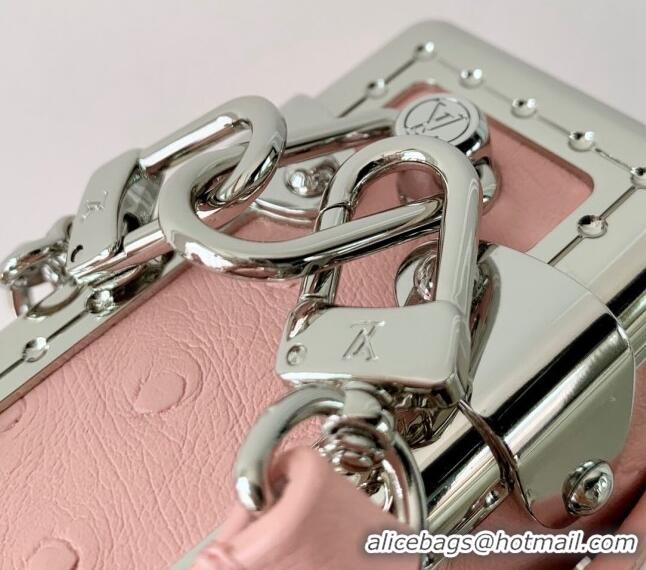 Pretty Style Louis Vuitton Slim Trunk Hobo bag in Ostrich Embossed Leather M25445 Light Pink 2024