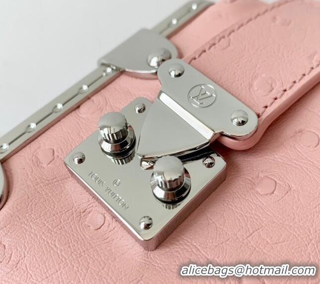 Pretty Style Louis Vuitton Slim Trunk Hobo bag in Ostrich Embossed Leather M25445 Light Pink 2024