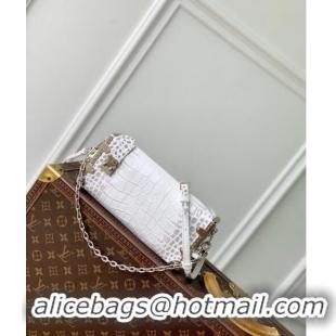 Buy Cheap Louis Vuitton Slim Trunk Hobo bag in Crocodile Embossed Leather M25445 White 2024