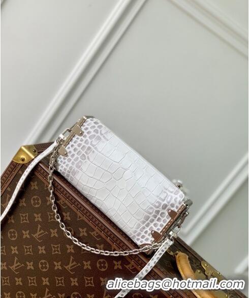 Buy Cheap Louis Vuitton Slim Trunk Hobo bag in Crocodile Embossed Leather M25445 White 2024