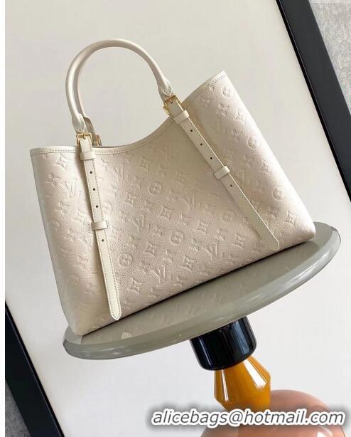 Top Quality Louis Vuitton Babylone Tote MM bag in Monogram Empreinte Leather M47185 White 2024