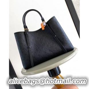 Top Design Louis Vuitton Babylone Tote MM bag in Monogram Empreinte Leather M47185 Black 2024