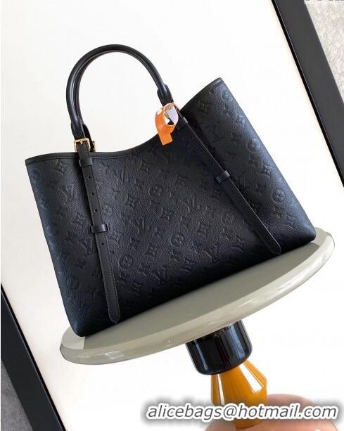 Top Design Louis Vuitton Babylone Tote MM bag in Monogram Empreinte Leather M47185 Black 2024