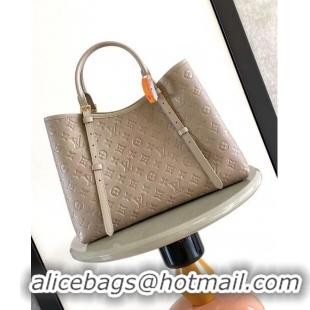 New Fashion Louis Vuitton Babylone Tote MM bag in Monogram Empreinte Leather M47185 Tourterelle Grey 2024