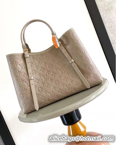 New Fashion Louis Vuitton Babylone Tote MM bag in Monogram Empreinte Leather M47185 Tourterelle Grey 2024