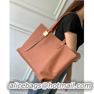 Unique Discount Louis Vuitton Low Key Cabas MM Tote bag in Grained Calfskin M25342 Cognac Brown 2024