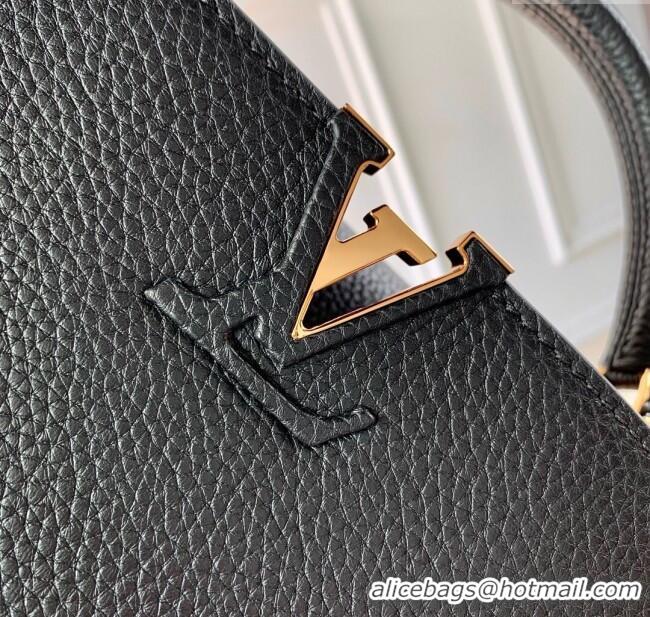 Top Design Louis Vuitton Capucines Mini Bag in Taurillon Leather M24727 Black 2024