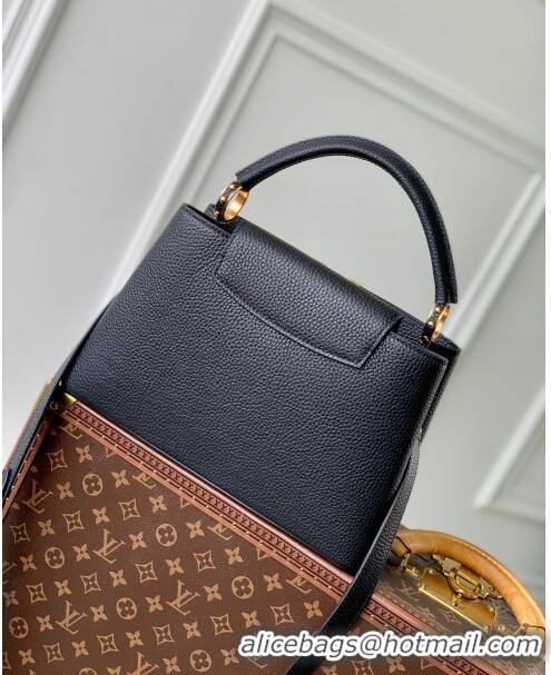 Famous Brand Louis Vuitton Capucines MM Bag in Taurillon Leather M24727 Black 2024