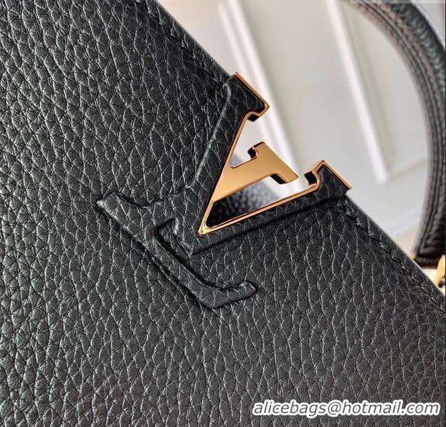 Famous Brand Louis Vuitton Capucines MM Bag in Taurillon Leather M24727 Black 2024