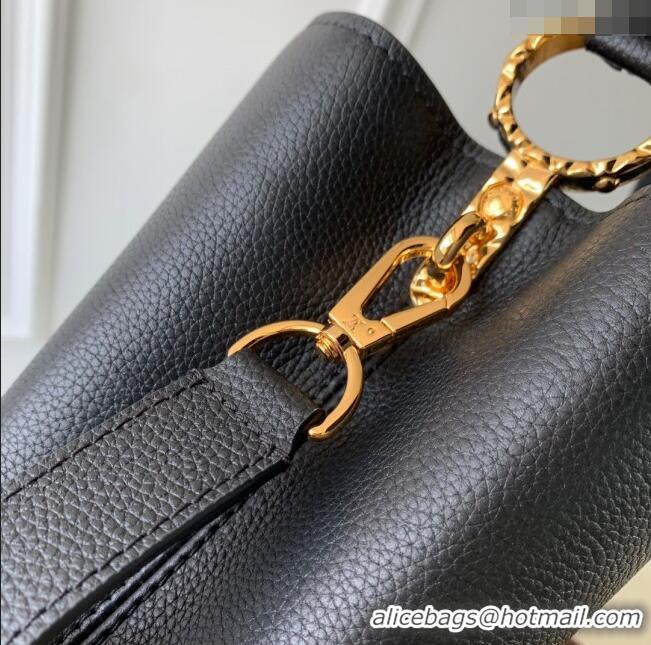 Top Quality Louis Vuitton East West Capucines Mini Bag in Taurillon Leather M24666 Black 2024