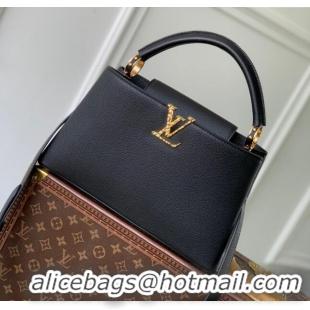 Buy Discount Louis Vuitton East West Capucines MM Bag in Taurillon Leather M24666 Black 2024