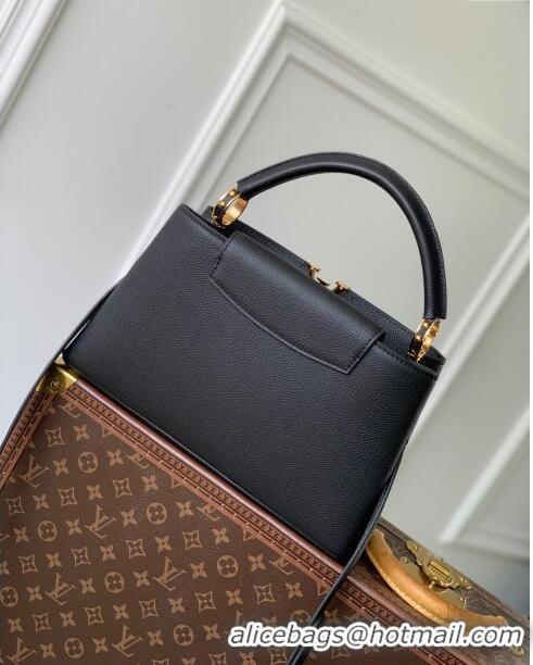 Buy Discount Louis Vuitton East West Capucines MM Bag in Taurillon Leather M24666 Black 2024