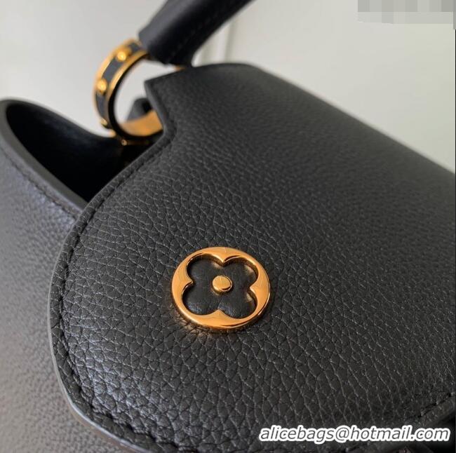 Buy Discount Louis Vuitton East West Capucines MM Bag in Taurillon Leather M24666 Black 2024