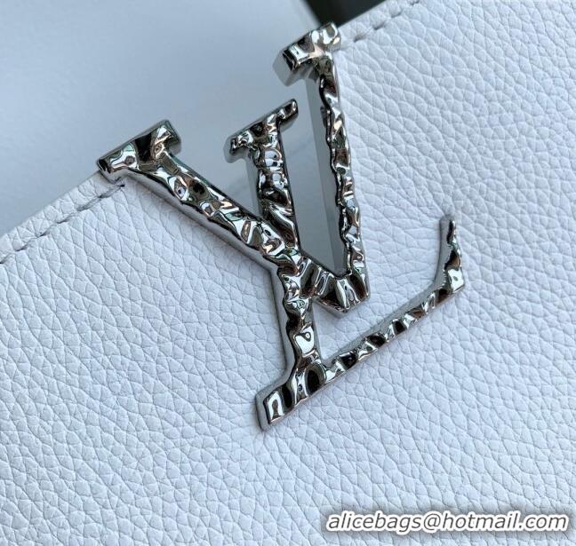 Super Quality Louis Vuitton East West Capucines Mini Bag in Taurillon Leather M24666 White 2024