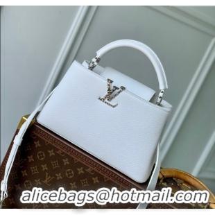 Promotional Louis Vuitton East West Capucines BB Bag in Taurillon Leather M24666 White 2024