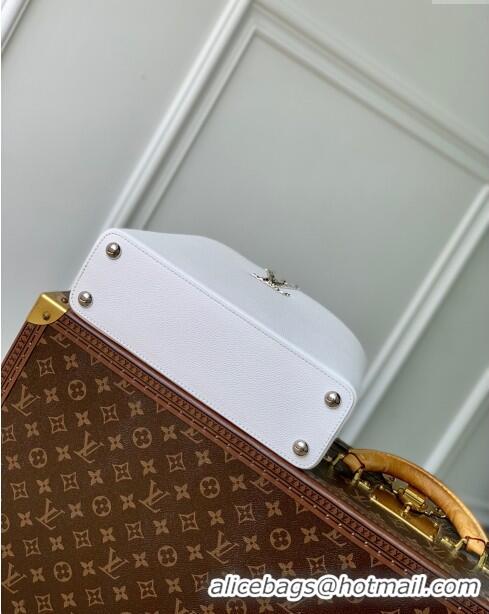 Promotional Louis Vuitton East West Capucines BB Bag in Taurillon Leather M24666 White 2024