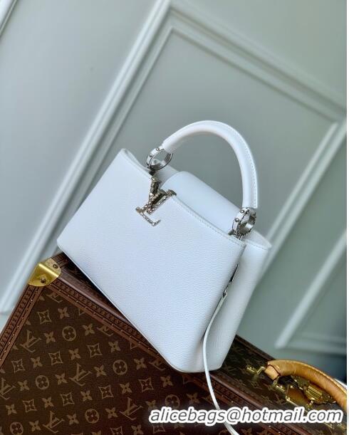 Promotional Louis Vuitton East West Capucines BB Bag in Taurillon Leather M24666 White 2024