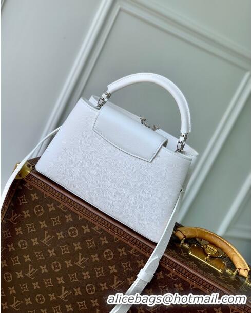 Promotional Louis Vuitton East West Capucines BB Bag in Taurillon Leather M24666 White 2024