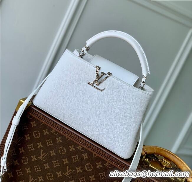 Promotional Louis Vuitton East West Capucines BB Bag in Taurillon Leather M24666 White 2024