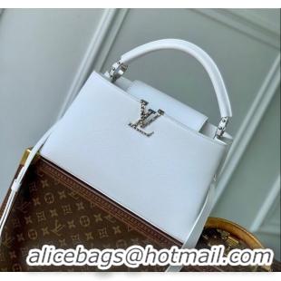 Buy Cheap Louis Vuitton East West Capucines BB Bag in Taurillon Leather M24666 White 2024