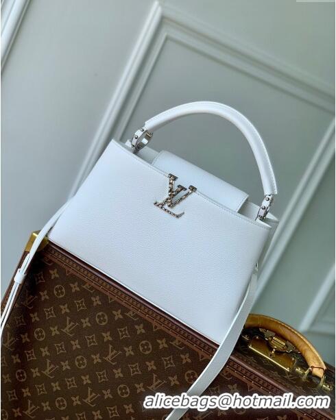 Buy Cheap Louis Vuitton East West Capucines BB Bag in Taurillon Leather M24666 White 2024