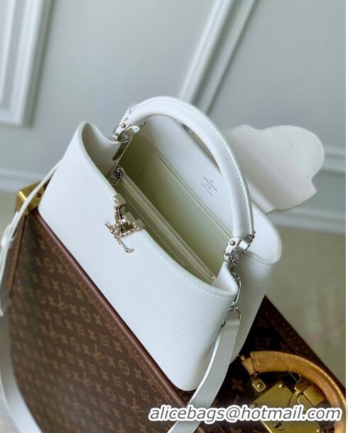 Buy Cheap Louis Vuitton East West Capucines BB Bag in Taurillon Leather M24666 White 2024