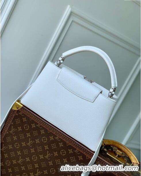 Buy Cheap Louis Vuitton East West Capucines BB Bag in Taurillon Leather M24666 White 2024