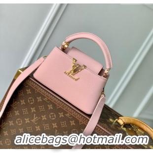 Best Price Louis Vuitton East West Capucines Mini Bag in Taurillon Leather M24666 Pink 2024