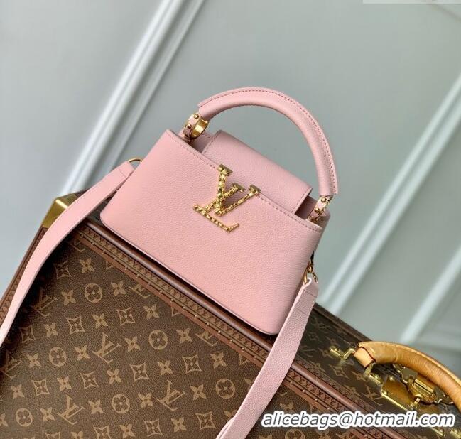 Best Price Louis Vuitton East West Capucines Mini Bag in Taurillon Leather M24666 Pink 2024