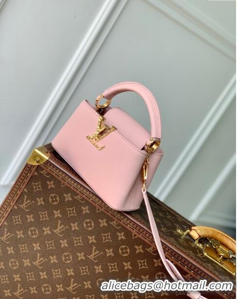 Best Price Louis Vuitton East West Capucines Mini Bag in Taurillon Leather M24666 Pink 2024