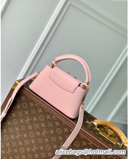 Best Price Louis Vuitton East West Capucines Mini Bag in Taurillon Leather M24666 Pink 2024