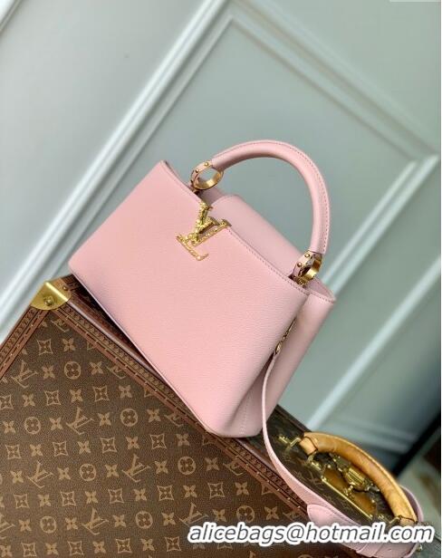 Top Grade Louis Vuitton East West Capucines BB Bag in Taurillon Leather M24666 Pink 2024