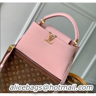 Super Quality Louis Vuitton East West Capucines BB Bag in Taurillon Leather M24666 Pink 2024