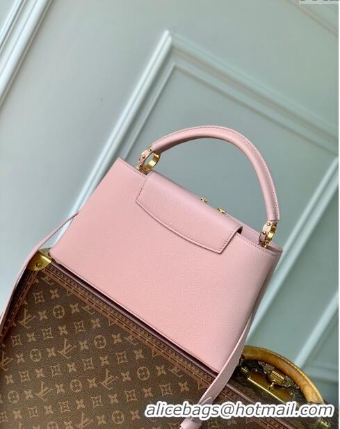 Super Quality Louis Vuitton East West Capucines BB Bag in Taurillon Leather M24666 Pink 2024