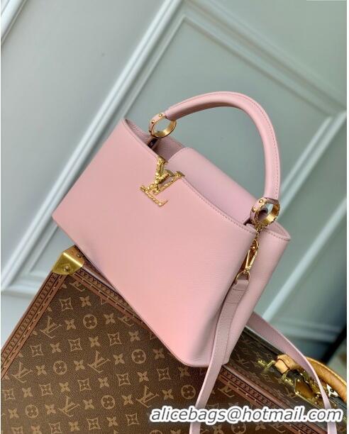 Super Quality Louis Vuitton East West Capucines BB Bag in Taurillon Leather M24666 Pink 2024