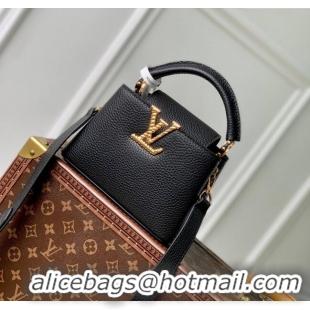 Best Quality Louis Vuitton Capucines Mini Bag in Taurillon Leather M24673 Black 2024