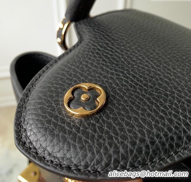 Best Quality Louis Vuitton Capucines Mini Bag in Taurillon Leather M24673 Black 2024