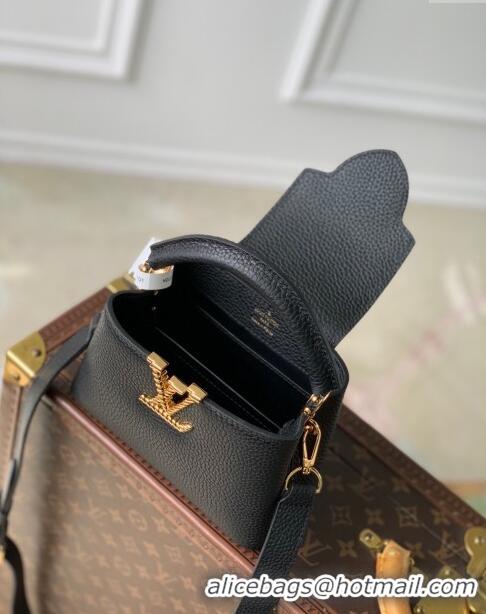 Best Quality Louis Vuitton Capucines Mini Bag in Taurillon Leather M24673 Black 2024