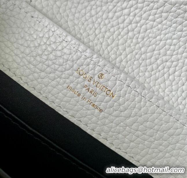 Reasonable Price Louis Vuitton Capucines Mini Bag in Taurillon Leather M24673 White 2024