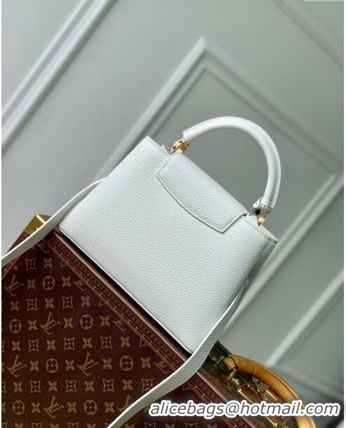 Top Quality Louis Vuitton Capucines BB Bag in Taurillon Leather M24673 White 2024