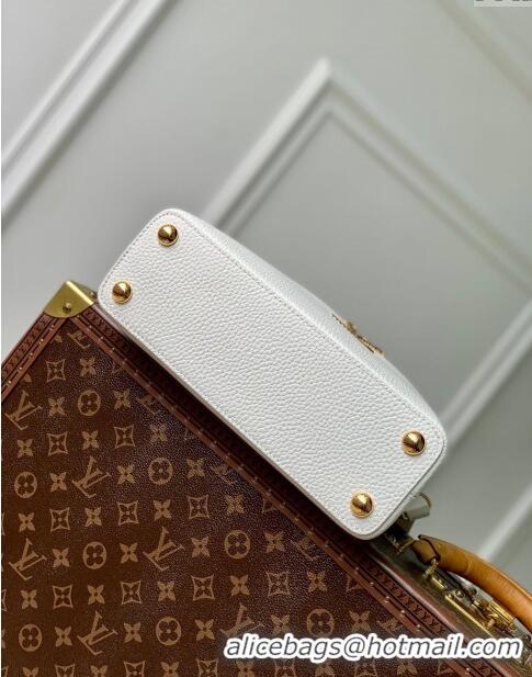 Top Quality Louis Vuitton Capucines BB Bag in Taurillon Leather M24673 White 2024