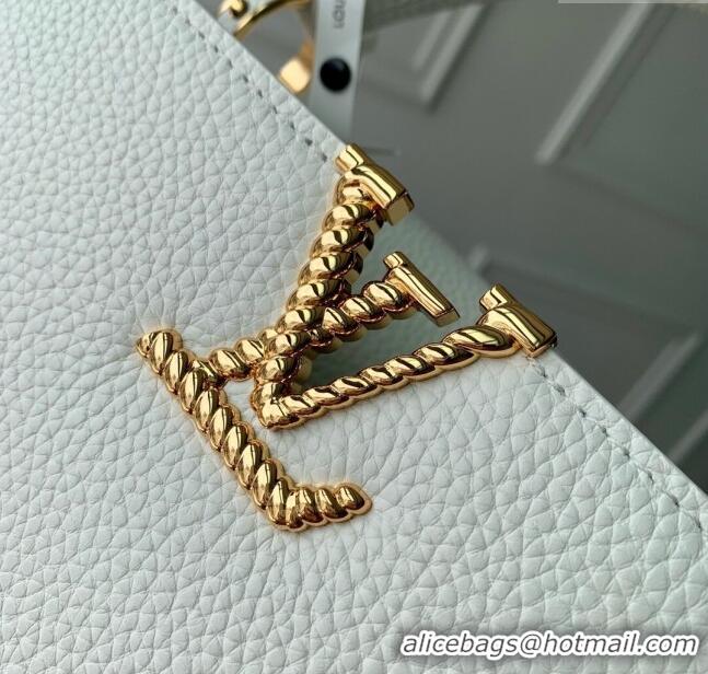 Top Quality Louis Vuitton Capucines BB Bag in Taurillon Leather M24673 White 2024