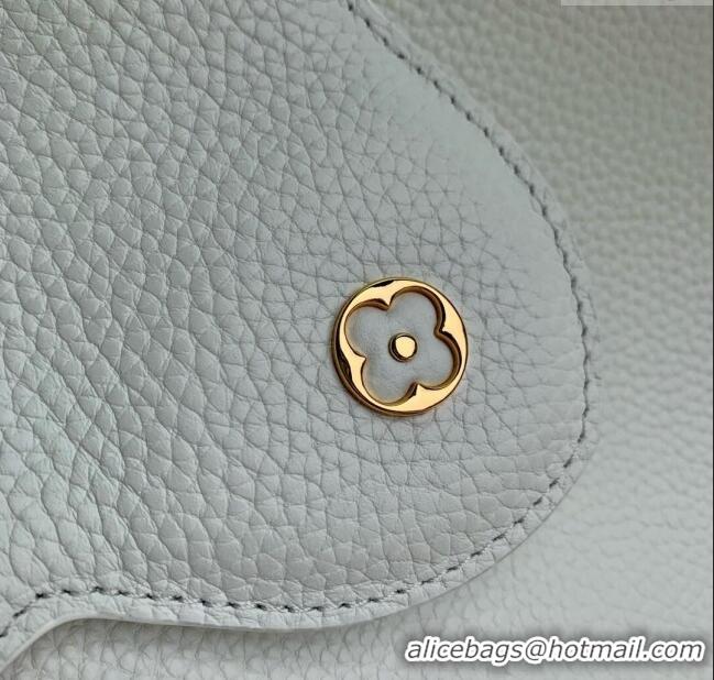 Top Design Louis Vuitton Capucines MM Bag in Taurillon Leather M24673 White 2024