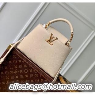 Top Grade Louis Vuitton Capucines BB Bag in Taurillon Leather M23944 Beige 2024