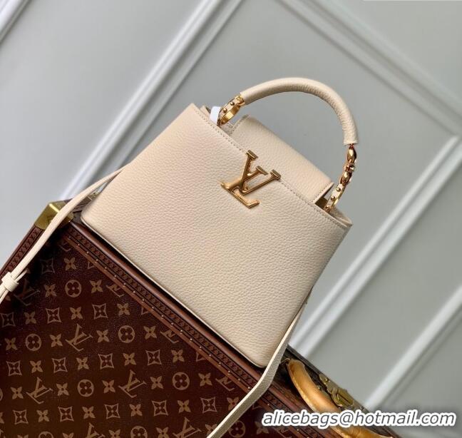 Top Grade Louis Vuitton Capucines BB Bag in Taurillon Leather M23944 Beige 2024