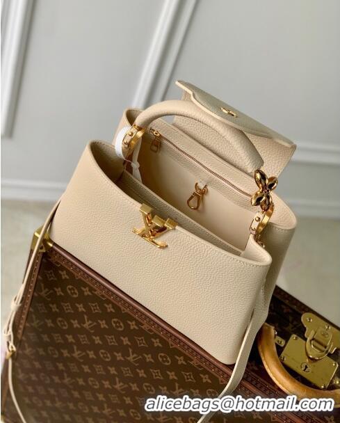 Trendy Design Louis Vuitton Capucines MM Bag in Taurillon Leather M23944 Beige 2024